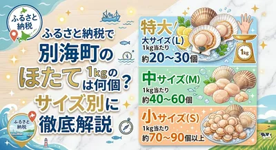 ふるさと納税で別海町のほたて1kgは何個？サイズ別に徹底解説