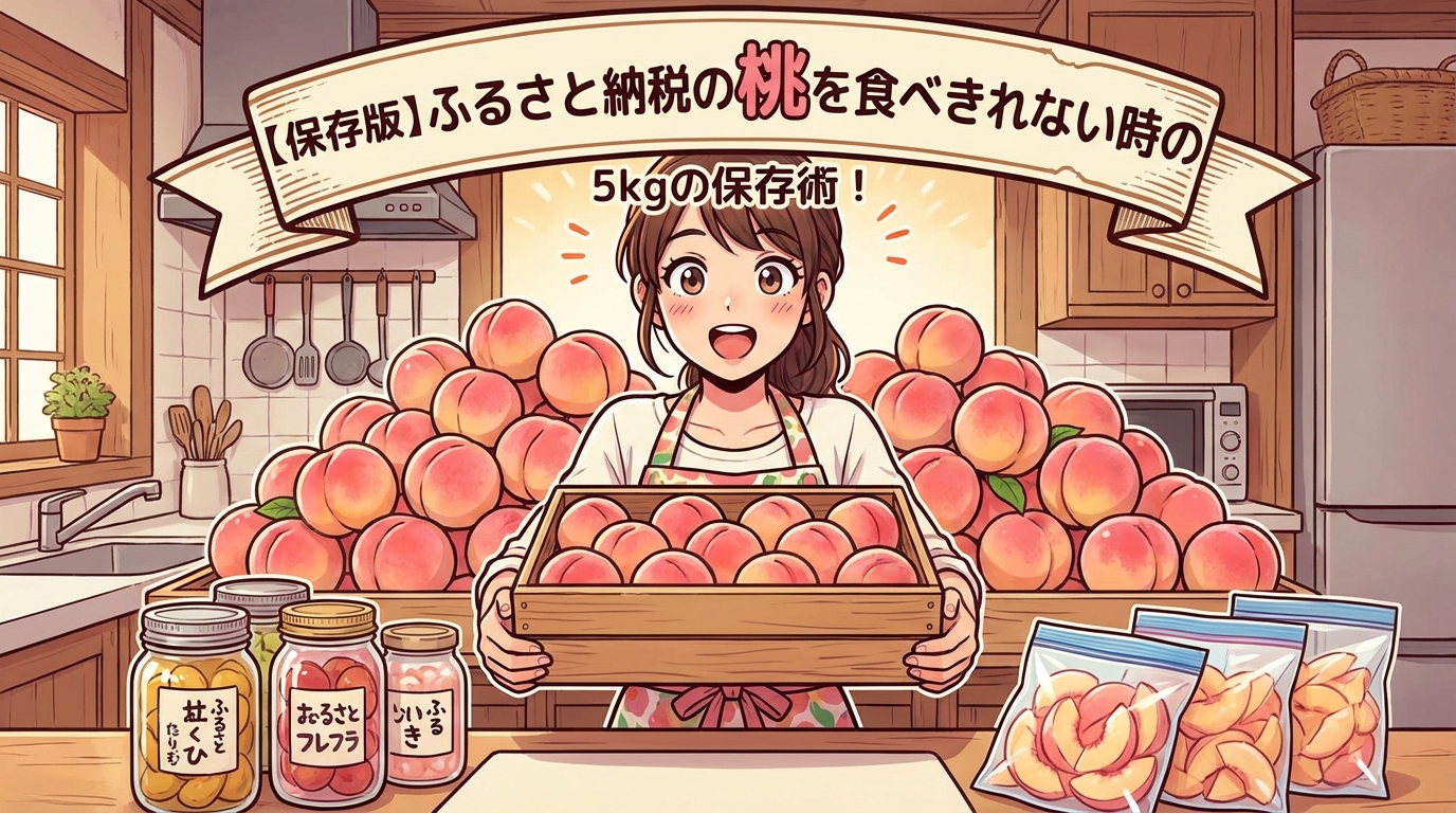 【保存版】ふるさと納税の桃を食べきれない時の5kgの保存術！
