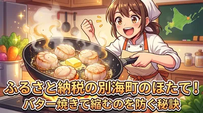 ふるさと納税の別海町のほたて！バター焼きで縮むのを防ぐ秘訣