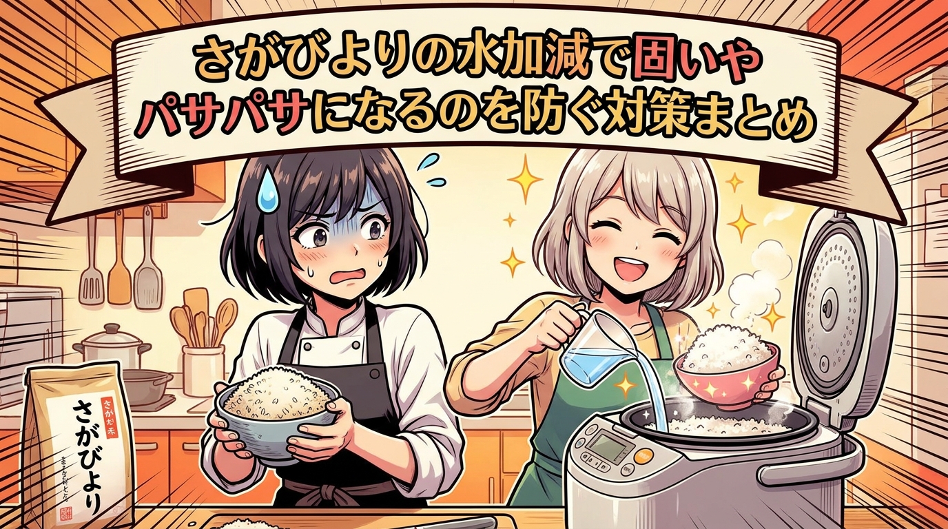さがびよりの水加減で固いやパサパサになるのを防ぐ対策まとめ