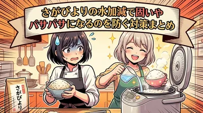 さがびよりの水加減で固いやパサパサになるのを防ぐ対策まとめ