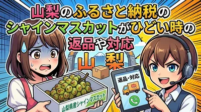 山梨のふるさと納税のシャインマスカットがひどい時の返品や対応