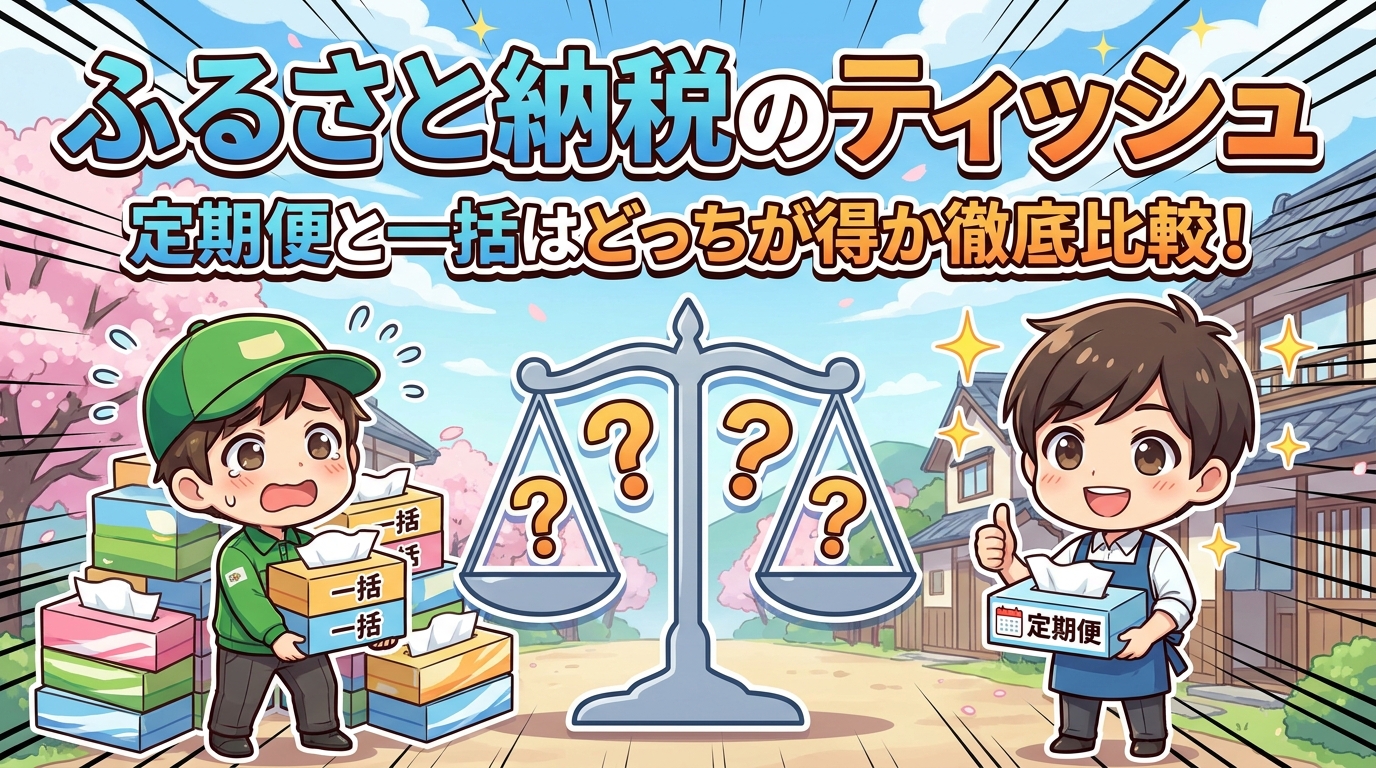 ふるさと納税のティッシュの定期便と一括はどっちが得か徹底比較！
