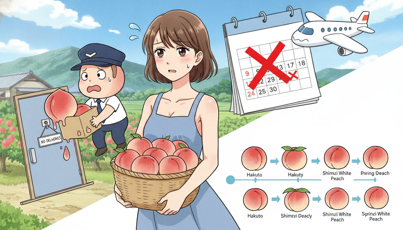 ふるさと納税の桃はいつ届く？旅行や不在の前の確認