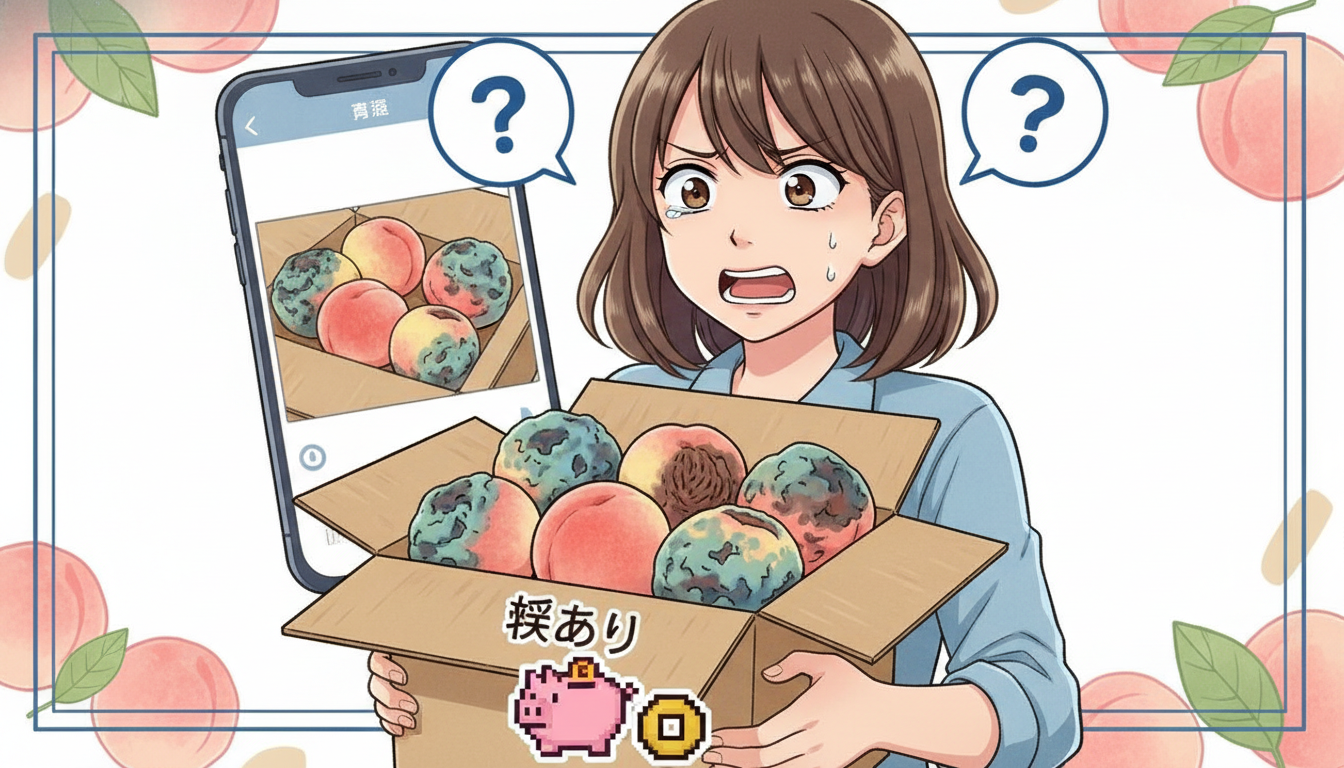 ふるさと納税の桃の訳ありが腐ってた場合の返金の疑問