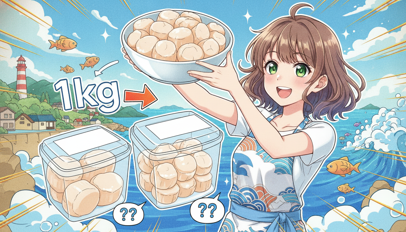 ふるさと納税の別海町ほたて1kgは何個？